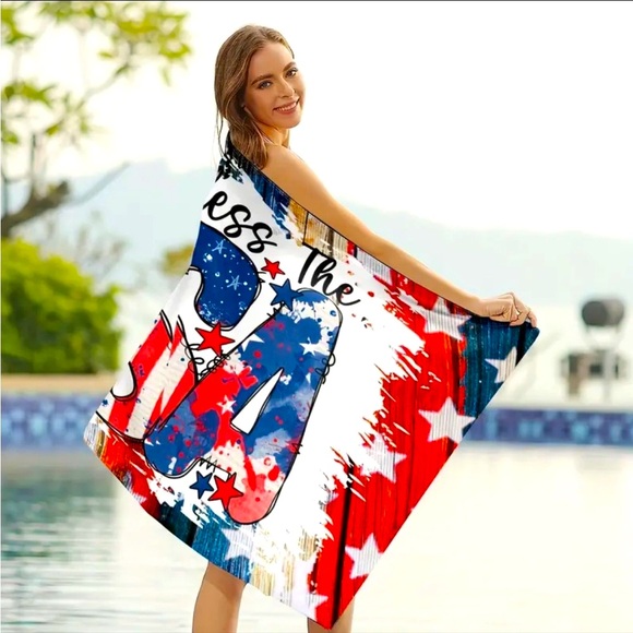 🇺🇸 God Bless the USA GIANT SIZE Beach Towel - Picture 3 of 7
